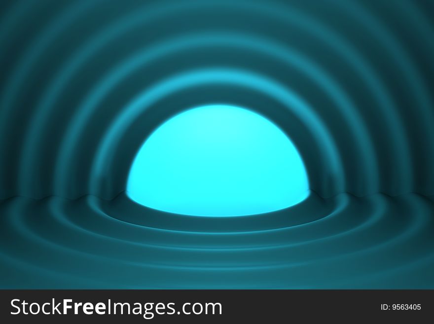 Abstract tunnel with illumination in the middle
