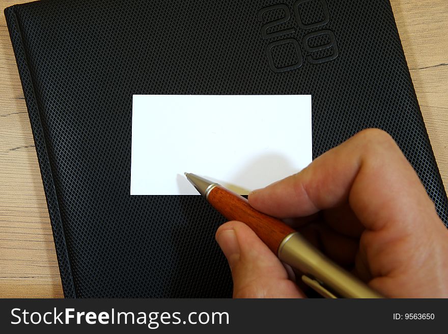 Calendar with the ready visiting card for writing the message. Calendar with the ready visiting card for writing the message.