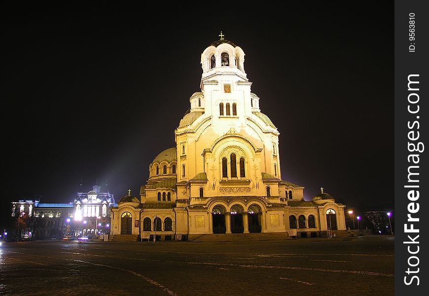 St.Alexander Nevsky Cathedral in Sofia by night