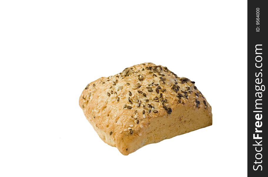 Crusty bread roll with sesame seeds