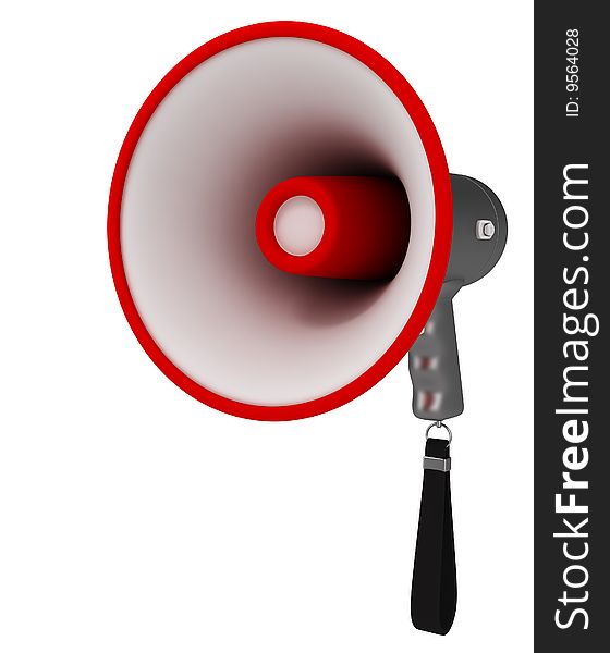 Megaphone isolated on white background. 3d render