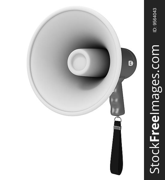 Megaphone isolated on white background. 3d render