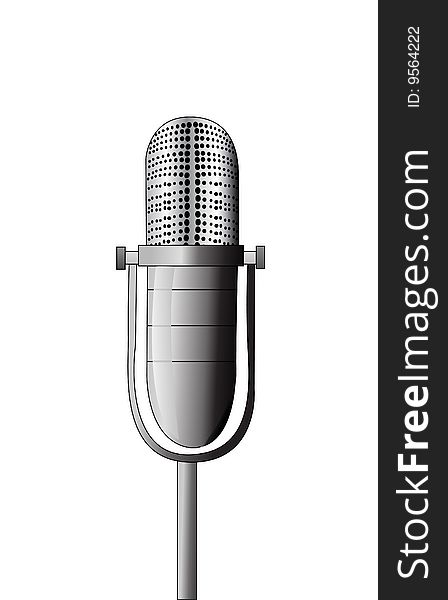 Vector microphone on white background