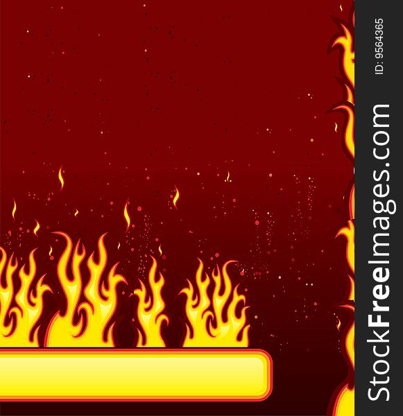 Fire red banner, vector illustration. Fire red banner, vector illustration