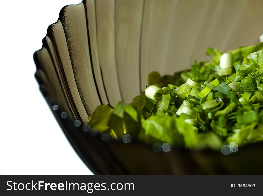 Bowl of fresh spring salad in closeup. Bowl of fresh spring salad in closeup