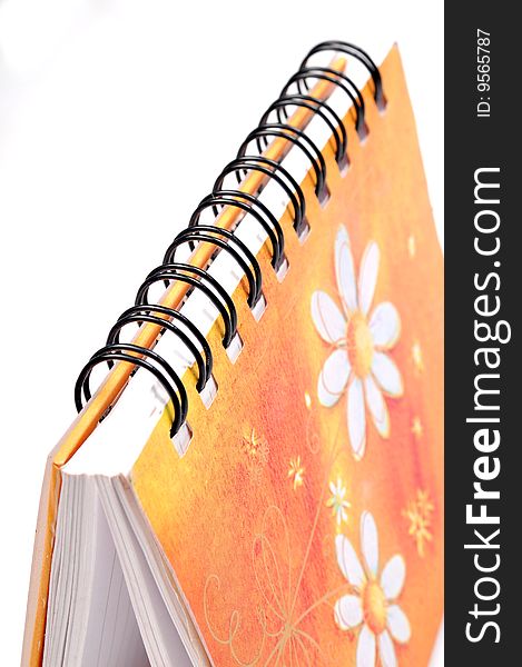 Spiral notebook isoated on white background.