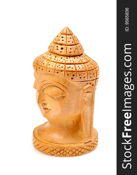 Wooden buddha face