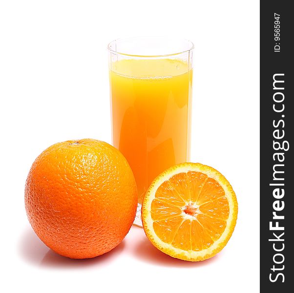 Orange And Juice In Glass
