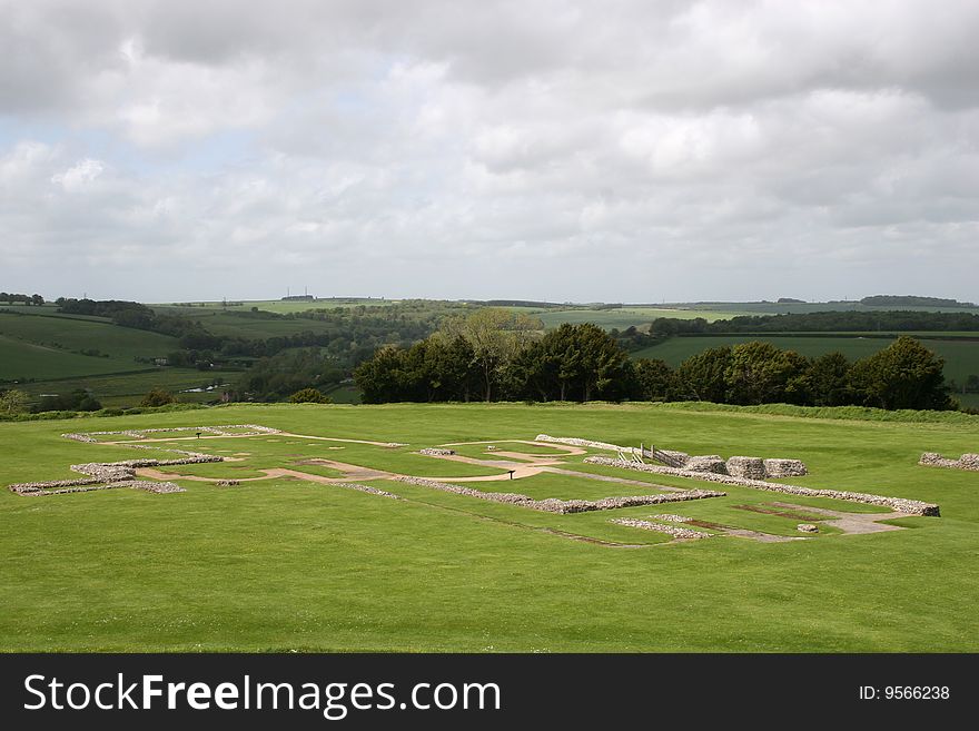 Ruined cathedral, Old Sarum, England. Ruined cathedral, Old Sarum, England