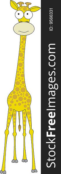 Cute giraffe standing and looking illustration