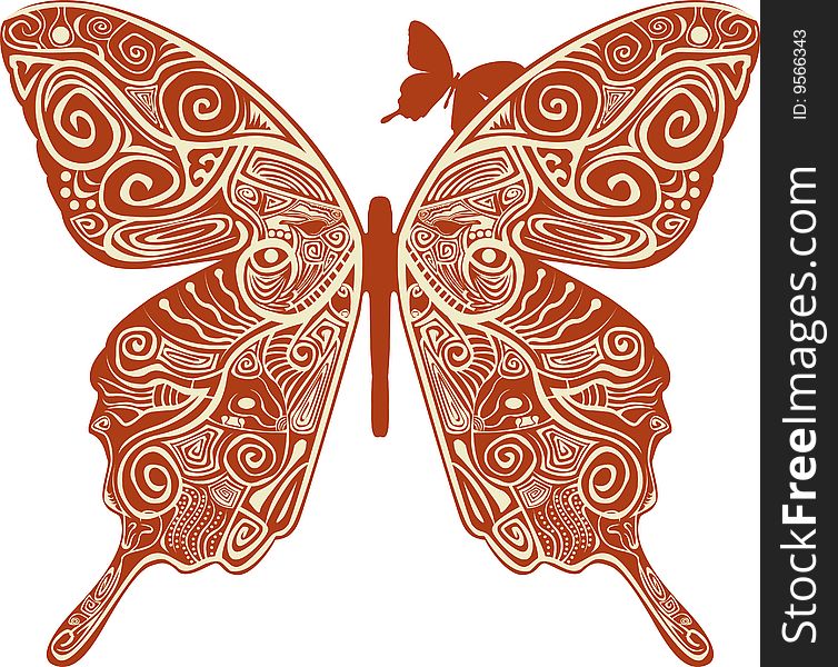 Nice ornamental red butterfly illustration
