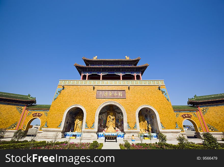 Yellow building in chinese temple