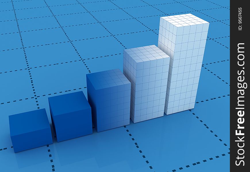 3d abstract chart for company presentation