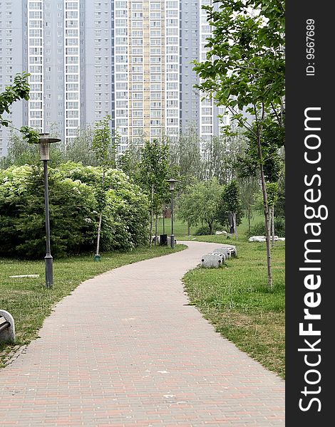Path in the residential area