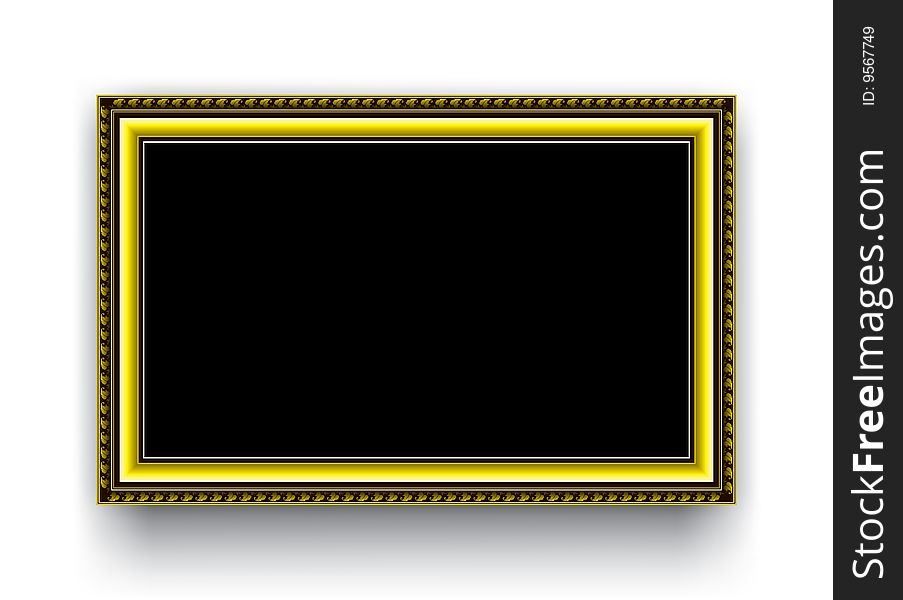Yellow frame on a white background