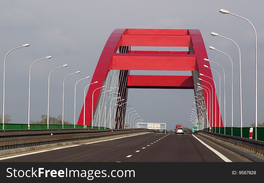 New bridge over river Visla next city Pulawy - Poland