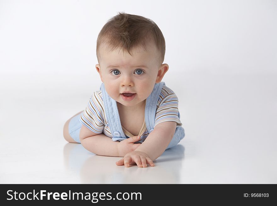 Blue Eyed Boy On White