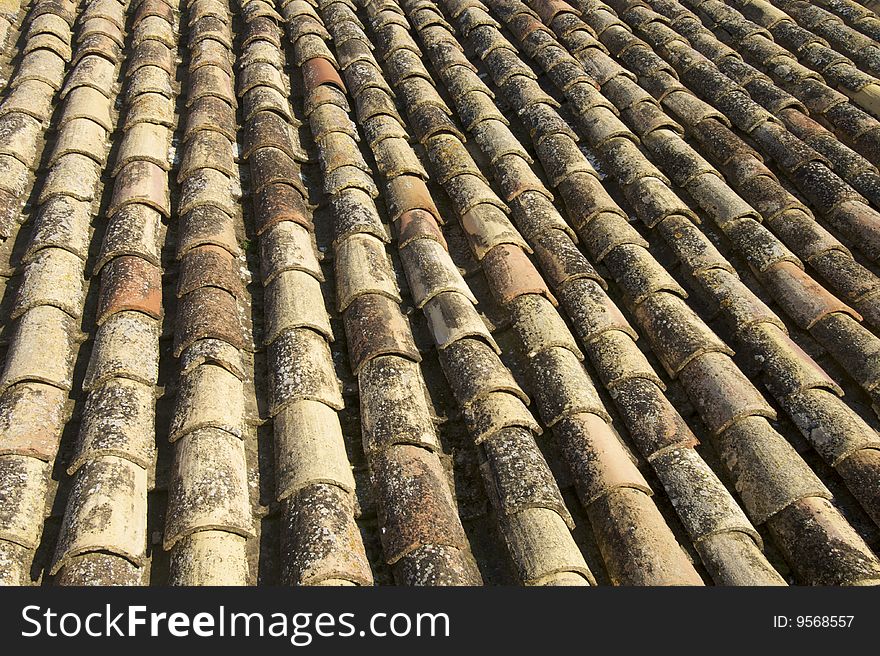 Detail of a Spanish roof tiles