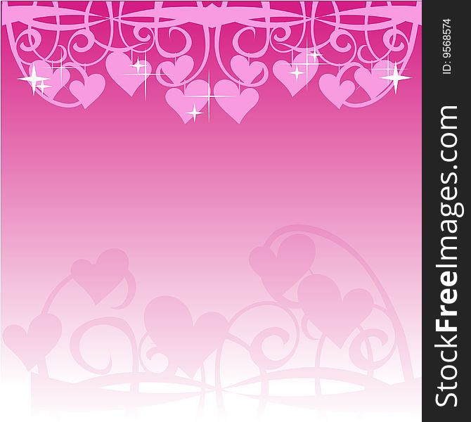 Hearts and ribbons background for party occasion, and others