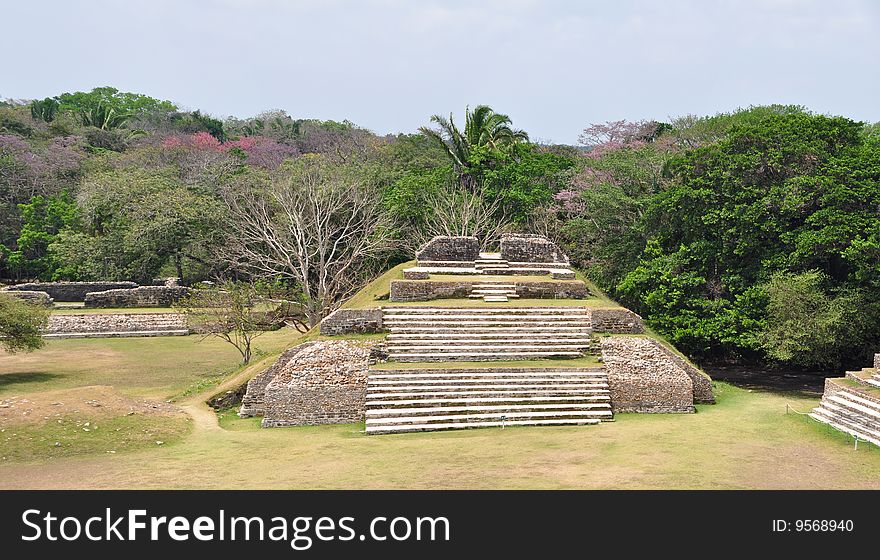 Ruins of mayan site in belize called Altun Ha