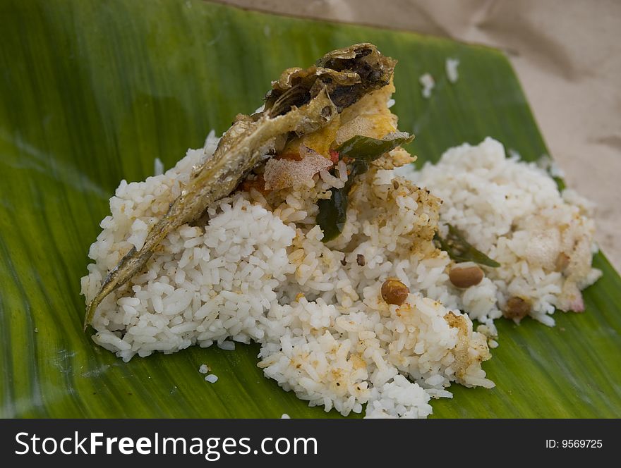 Indonesia/malaysia rice in banana leaf. Indonesia/malaysia rice in banana leaf