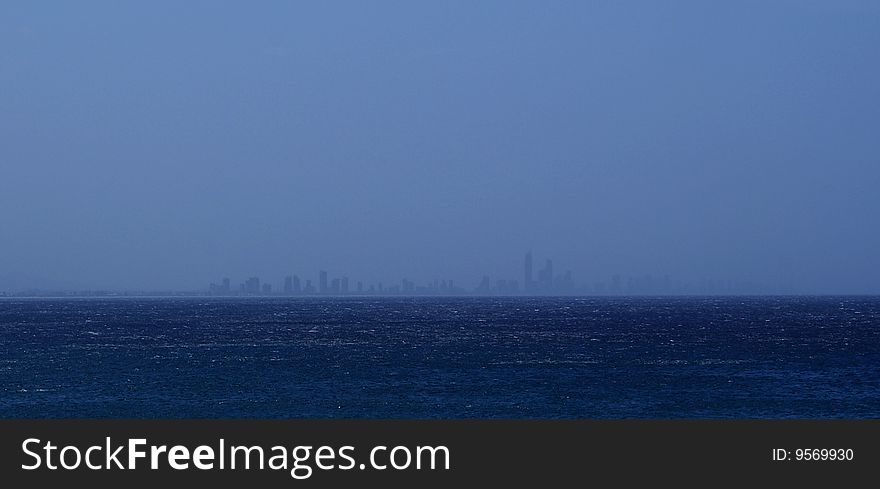 Australian city from the remote shore