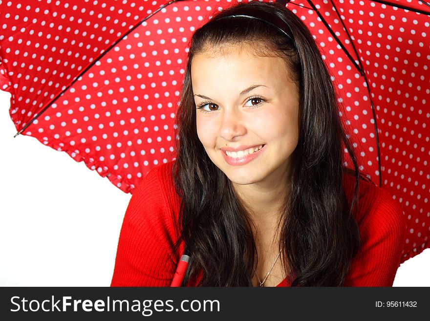 Red, Beauty, Smile, Girl