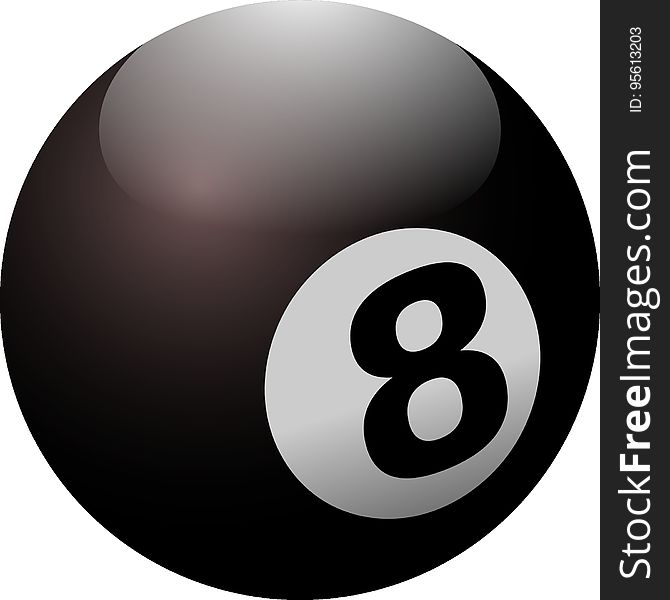 Billiard Ball, Eight Ball, Sphere, Circle