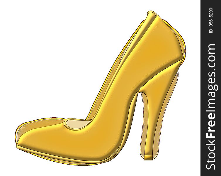 Footwear, High Heeled Footwear, Yellow, Shoe