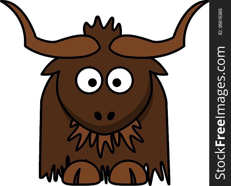 Cattle Like Mammal, Horn, Head, Cartoon