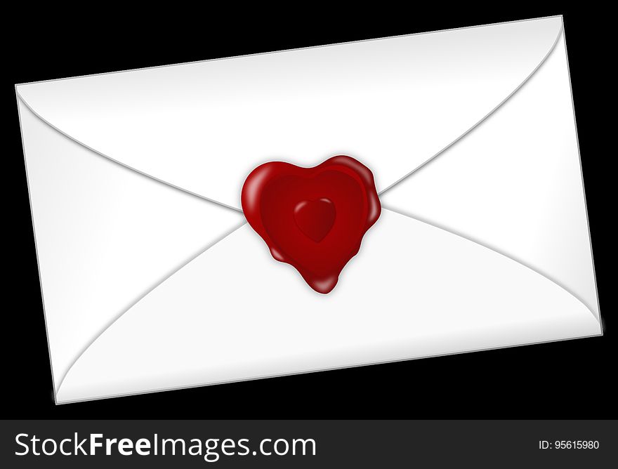 Red, Heart, Love, Envelope