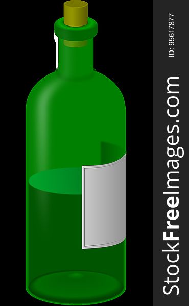 Bottle, Green, Glass Bottle, Liquid