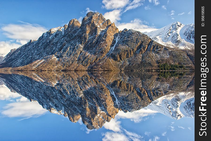 Reflection, Mountain, Mountainous Landforms, Mountain Range