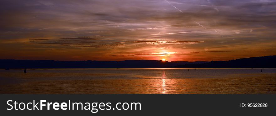 Sky, Horizon, Afterglow, Sunset