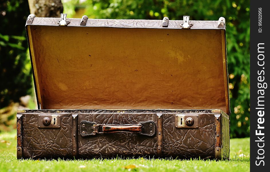 Metal, Grass, Suitcase