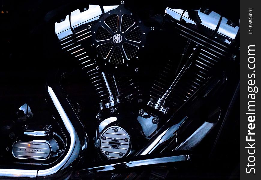 Black Motorcycle Engine