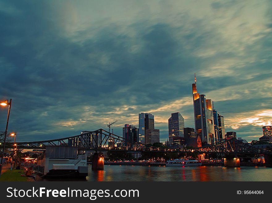 Waterfront Skyline At Twilight