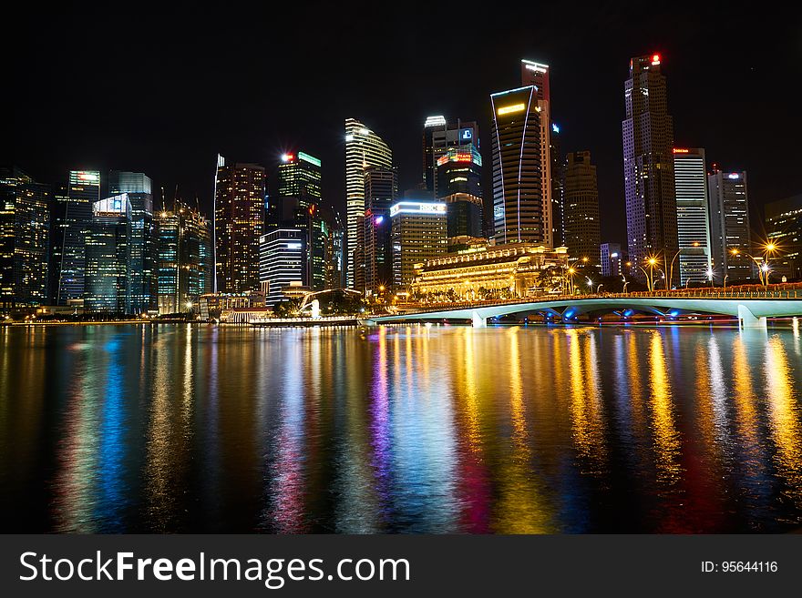 A night view from Singapore at night. A night view from Singapore at night.