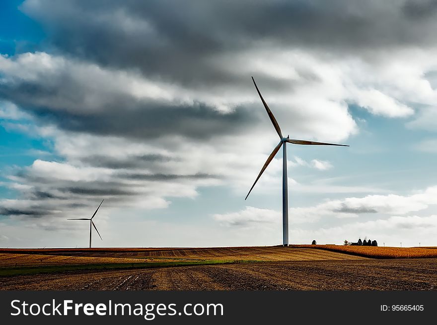 Wind Farm, Wind Turbine, Sky, Windmill