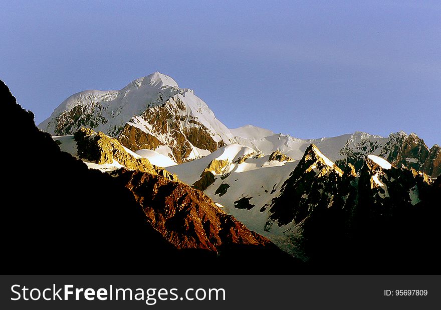 Sunset Mt Tasman. New Zealand.