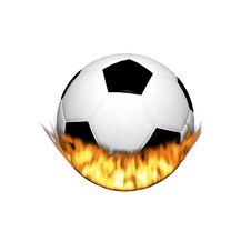 Fire Soccer Ball Isolated On A White Royalty Free Stock Image