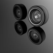 Tire Wheel On A Gray Background Stock Photos Tire Wheel On A Gray Background Stock Photos
