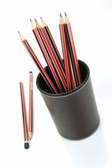 Lead Pencil In A Cup Stock Photo
