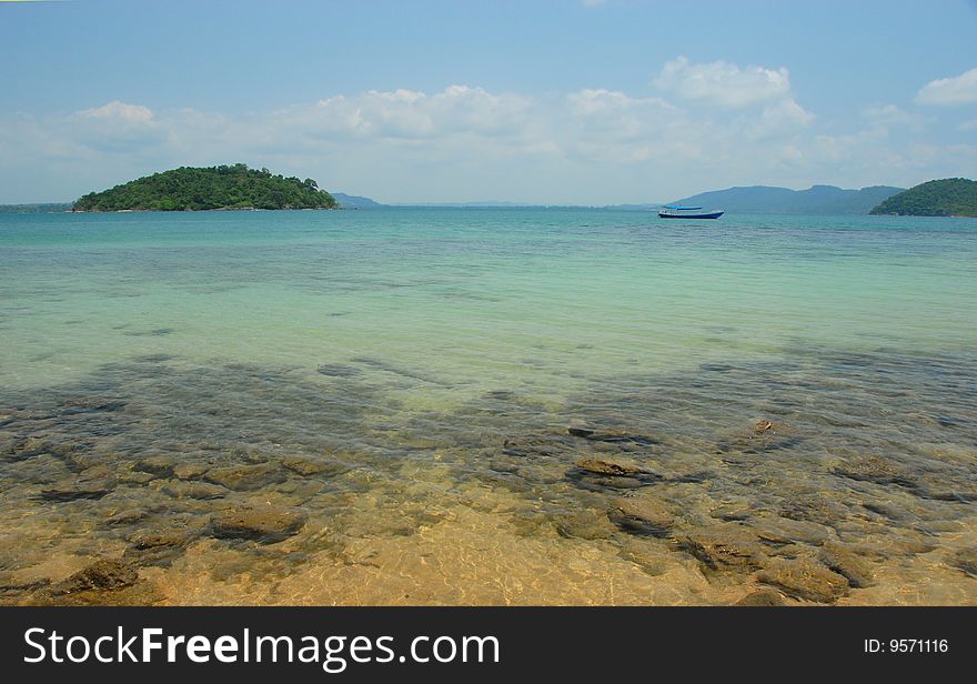 Transparent sea water, solar day, tropical landscape. Transparent sea water, solar day, tropical landscape
