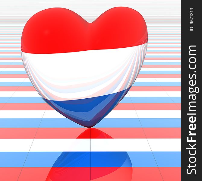 3d heart with flag texture