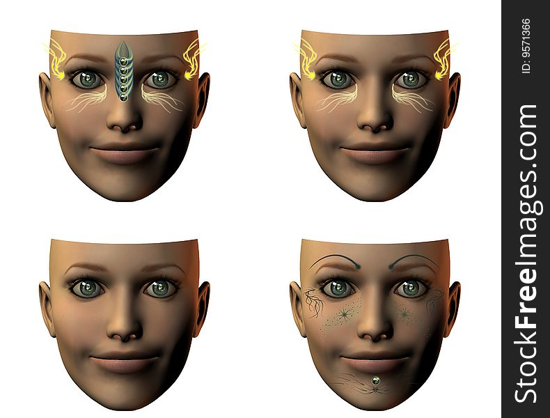 Girl Face In 3D