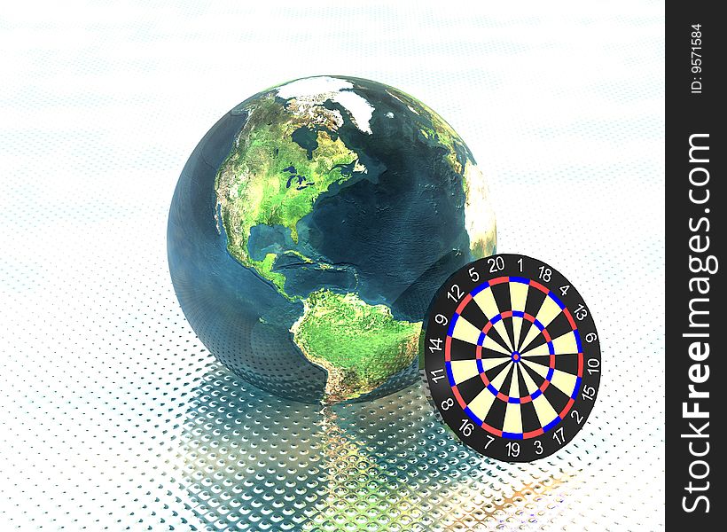 3D earth with a darts