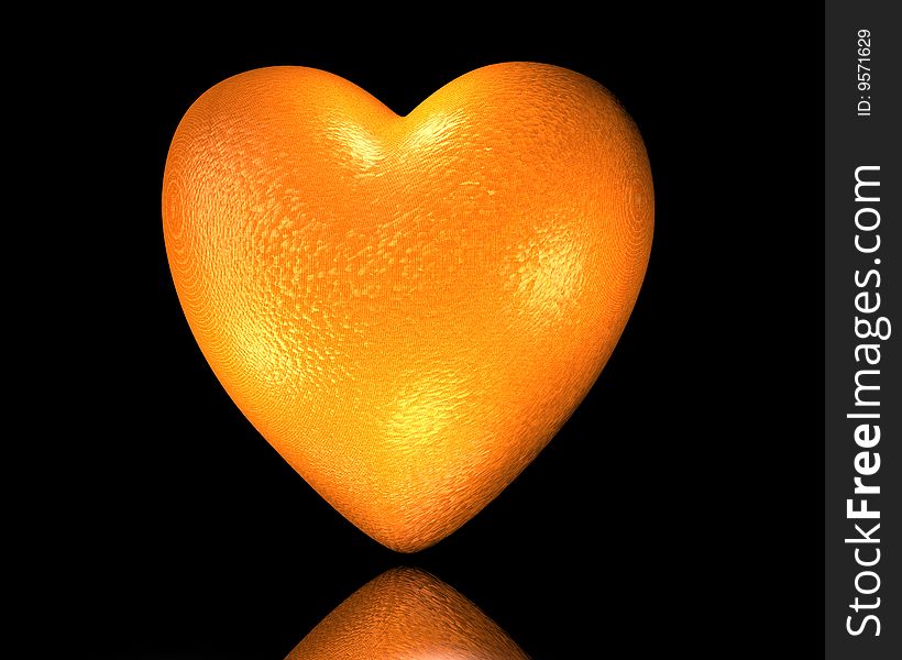 Orange love heart