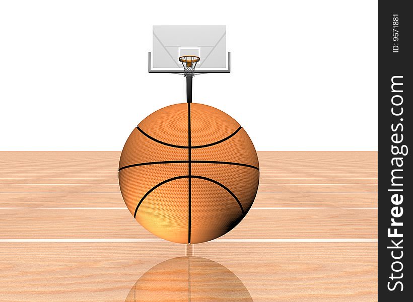 3d basketball isolated on a white background