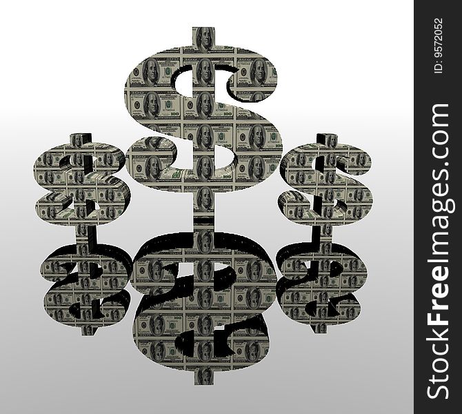 Usa dollar financial currency sign in 3d. Usa dollar financial currency sign in 3d